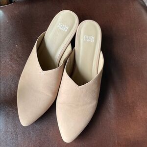 Eileen Fisher Womens Sz 11 Jive Mules Slip On Block Heel Pointed Toe Ret